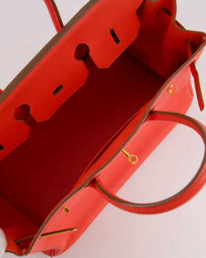 Hermès Birkin 35 Retourne Bag in Rose Jaipur Clemence Leather with Gold Hardware