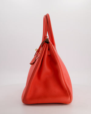 Hermès Birkin 35 Retourne Bag in Rose Jaipur Clemence Leather with Gold Hardware