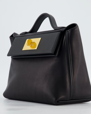 *RARE* Hermès 24/24 21 Bag in Noir Volupto and Noir Swift Leather with Gold Hardware