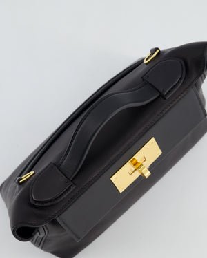 *RARE* Hermès 24/24 21 Bag in Noir Volupto and Noir Swift Leather with Gold Hardware