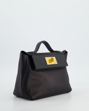 *RARE* Hermès 24/24 21 Bag in Noir Volupto and Noir Swift Leather with Gold Hardware