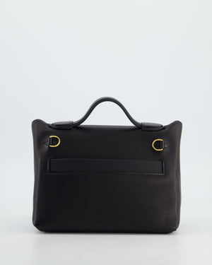 *RARE* Hermès 24/24 21 Bag in Noir Volupto and Noir Swift Leather with Gold Hardware