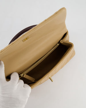 Chanel Medium Coco Top Handle Bag in Chai Beige Caviar Leather with Brushed Gold Hardware