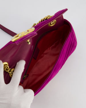 Gucci Purple Velvet Marmont Bag with Brushed Gold Hardware