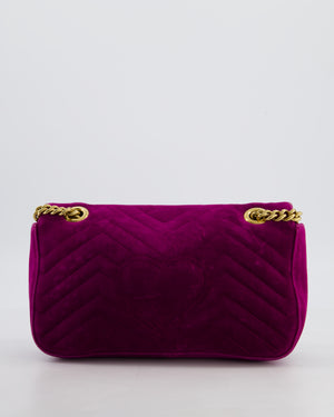 Gucci Purple Velvet Marmont Bag with Brushed Gold Hardware