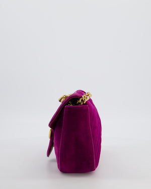 Gucci Purple Velvet Marmont Bag with Brushed Gold Hardware