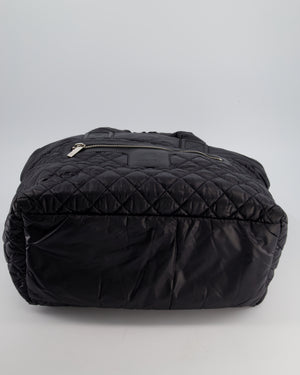 Chanel Black Coco Cocoon Tote Bag In Nylon and Silver Hardware with CC Detail