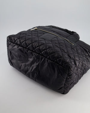 Chanel Black Coco Cocoon Tote Bag In Nylon and Silver Hardware with CC Detail