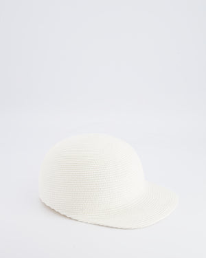 Loro Piana White Eirin Baseball Hat in Textile Paper Size L RRP £610