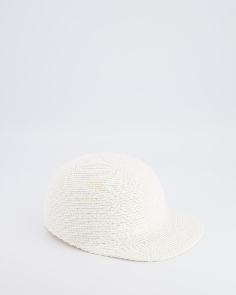 Loro Piana White Eirin Baseball Hat in Textile Paper Size L RRP £610