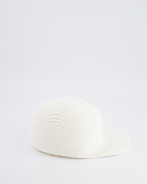 Loro Piana White Eirin Baseball Hat in Textile Paper Size L RRP £610