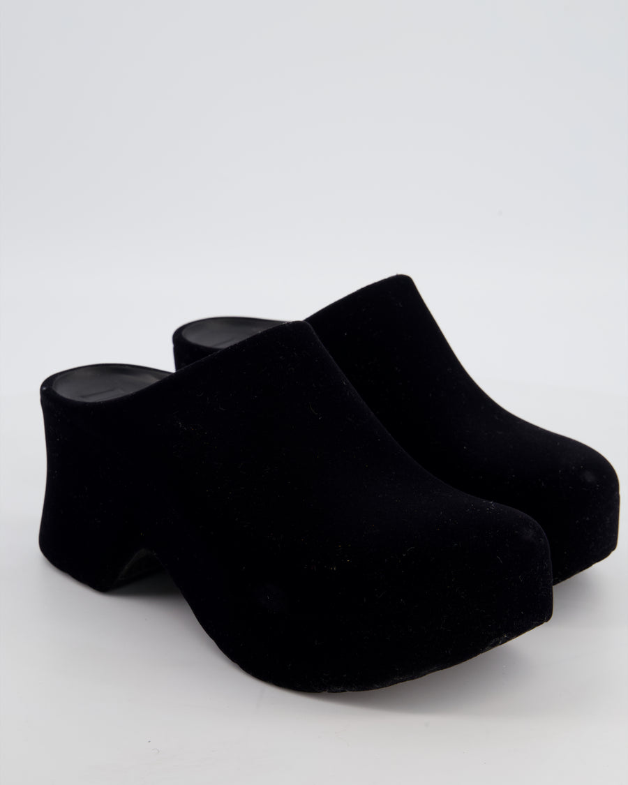 Loewe Terra Foam Clog In Black Flocked Rubber Size EU 38