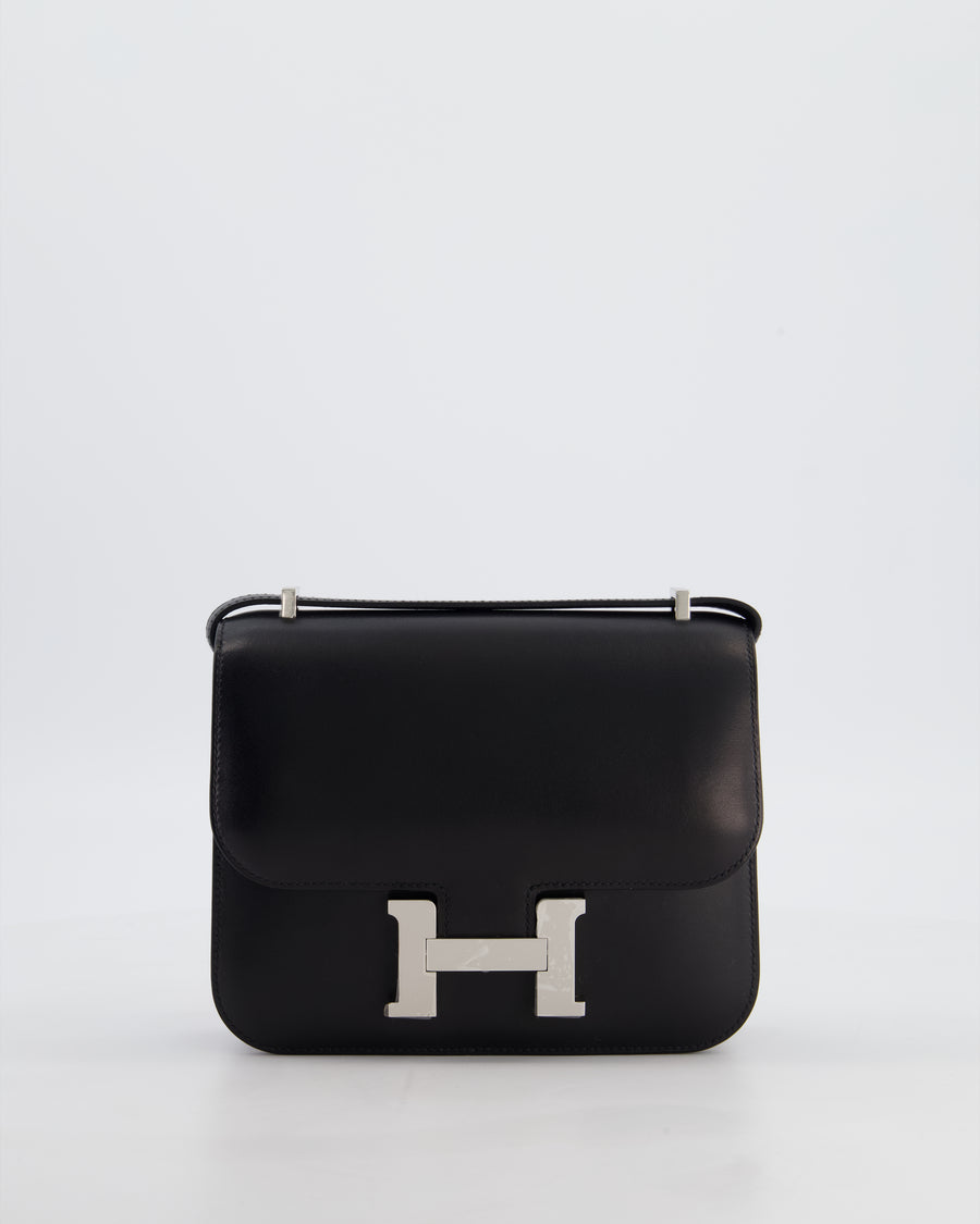 *RARE* Hermès Constance III 18 Miroir Bag in Noir Evercalf Leather with Palladium Hardware