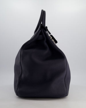 *RARE* Hermès HAC Bag 40 in Bleu Abysse Togo Leather With Palladium Hardware