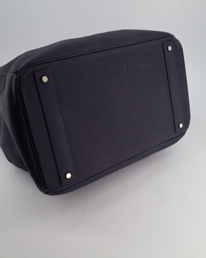 *RARE* Hermès HAC Bag 40 in Bleu Abysse Togo Leather With Palladium Hardware