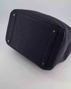 *RARE* Hermès HAC Bag 40 in Bleu Abysse Togo Leather With Palladium Hardware