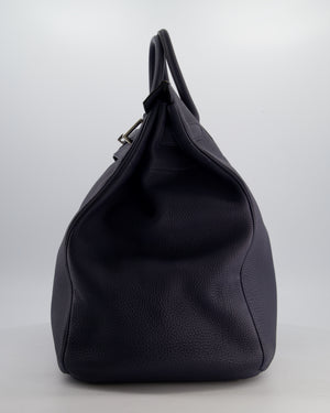 *RARE* Hermès HAC Bag 40 in Bleu Abysse Togo Leather With Palladium Hardware