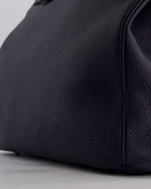 *RARE* Hermès HAC Bag 40 in Bleu Abysse Togo Leather With Palladium Hardware