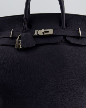 *RARE* Hermès HAC Bag 40 in Bleu Abysse Togo Leather With Palladium Hardware