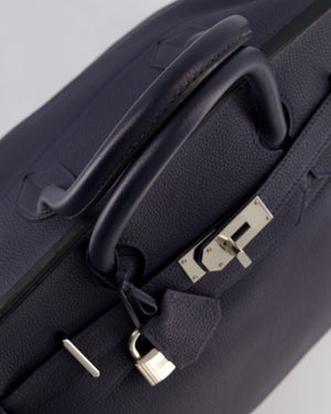 *RARE* Hermès HAC Bag 40 in Bleu Abysse Togo Leather With Palladium Hardware