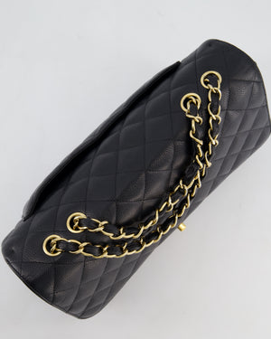 *FIRE PRICE* Chanel Black Jumbo Classic Single Flap Bag in Caviar Leather with Gold Hardware