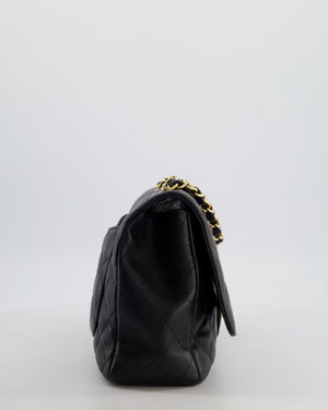 *FIRE PRICE* Chanel Black Jumbo Classic Single Flap Bag in Caviar Leather with Gold Hardware