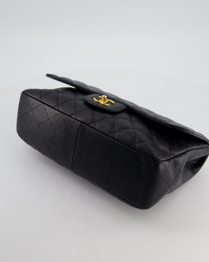 *FIRE PRICE* Chanel Black Jumbo Classic Single Flap Bag in Caviar Leather with Gold Hardware