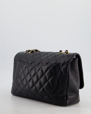 *FIRE PRICE* Chanel Black Jumbo Classic Single Flap Bag in Caviar Leather with Gold Hardware