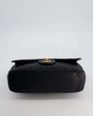 *FIRE PRICE* Chanel Black Jumbo Classic Single Flap Bag in Caviar Leather with Gold Hardware