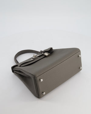 *HOT* Hermès Kelly 25 Rotourne Bag in Gris Meyer Togo Leather with Palladium Hardware