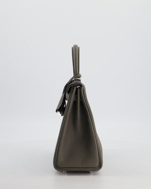 *HOT* Hermès Kelly 25 Rotourne Bag in Gris Meyer Togo Leather with Palladium Hardware