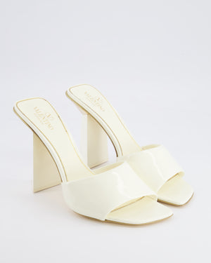 Valentino White Patent Leather One Stud Hyper Heeled Mules Size EU 41 RRP £950