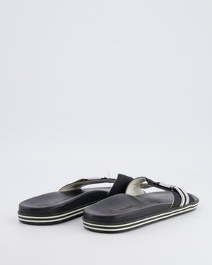 Chanel Spring 2006 Vintage Black Strap Mules with White Logo Detail Size 38