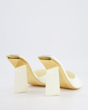 Valentino White Patent Leather One Stud Hyper Heeled Mules Size EU 41 RRP £950