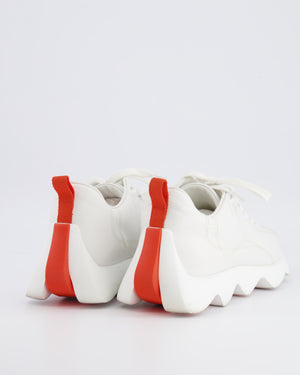Hermès White Leather and Suede Envol Trainers with Orange Details Size EU 40.5 RRP £785