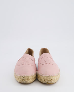 Chanel Baby Pink Leather CC Logo Espadrilles Size 38 RRP £730