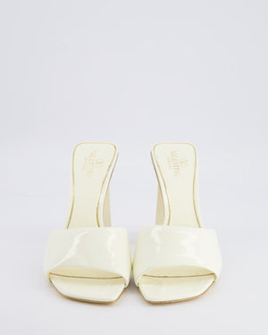 Valentino White Patent Leather One Stud Hyper Heeled Mules Size EU 41 RRP £950