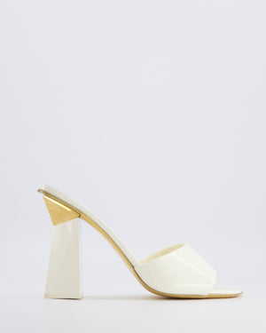 Valentino White Patent Leather One Stud Hyper Heeled Mules Size EU 41 RRP £950