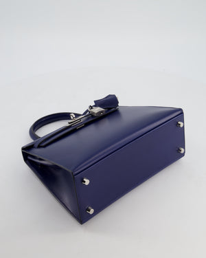 *RARE* Hermès Kelly 25 Sellier Bag in Bleu Saphir Box Leather with Palladium Hardware