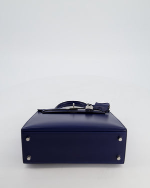 *RARE* Hermès Kelly 25 Sellier Bag in Bleu Saphir Box Leather with Palladium Hardware