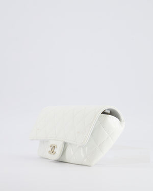 Chanel White Patent Sunglasses Case on Chain Bag with Champagne Gold Hardware