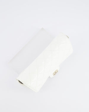 Chanel White Patent Sunglasses Case on Chain Bag with Champagne Gold Hardware
