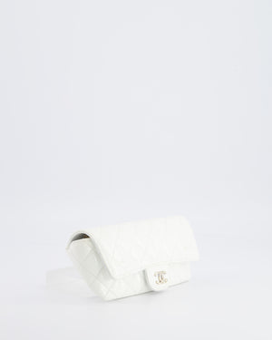 Chanel White Patent Sunglasses Case on Chain Bag with Champagne Gold Hardware