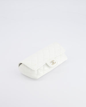 Chanel White Patent Sunglasses Case on Chain Bag with Champagne Gold Hardware