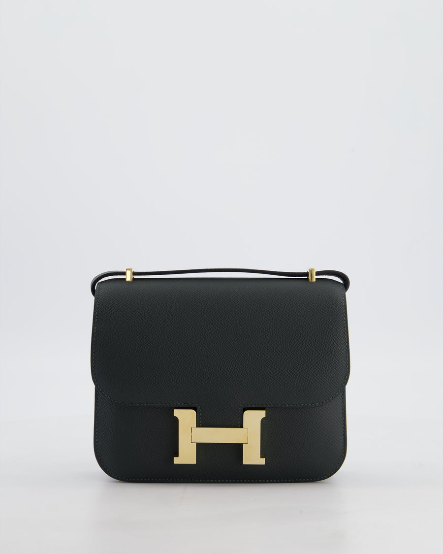 *HOT & FIRE PRICE* Hermès Constance III 18 Miroir Bag in Vert Mangrove Epsom Leather with Permabrass Hardware