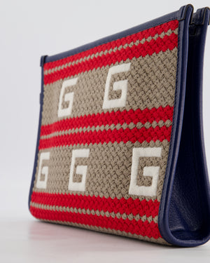 Gucci 2021 'The Hamptons" Striped Logo Pouch