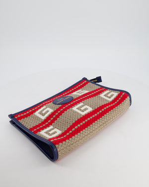 Gucci 2021 'The Hamptons" Striped Logo Pouch