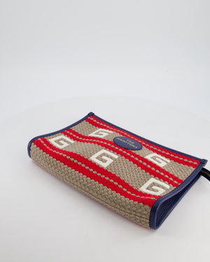 Gucci 2021 'The Hamptons" Striped Logo Pouch