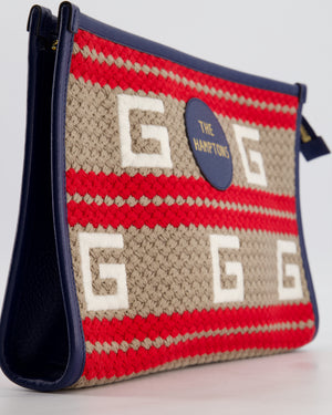 Gucci 2021 'The Hamptons" Striped Logo Pouch