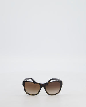 Chanel Brown Tortoise Shell Sunglasses with Logo Detail